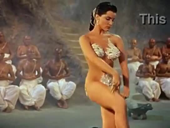 Sexy indian dance before huge snake